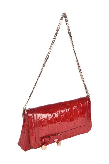 GUCCI RED PATENT LEATHER SLING