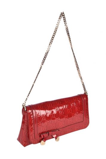 GUCCI RED PATENT LEATHER SLING RT98-10