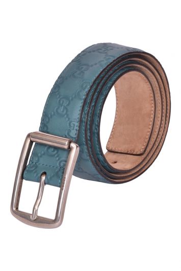 Gucci Teal Guccissima Belt RT135-10