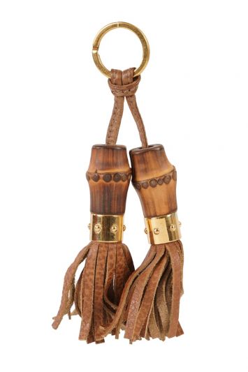 Gucci Vintage Bamboo Bar Tassle Key Chain