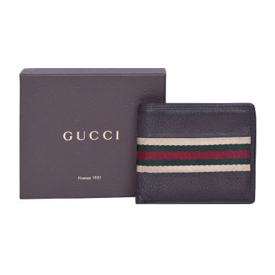 GUCCI WEB LEATHER WALLET