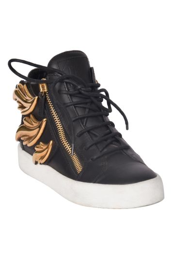 Guiseppe Zanotti Black Leather High TopSneakers