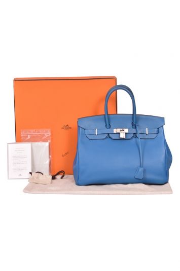 Hermes Birkin Blue Jean 35 Bag