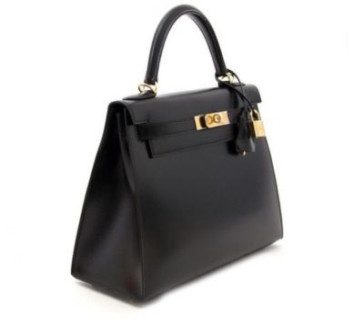 HERMES BLACK LAMBSKIN GOLD HARDWARE KELLY SELLIER 28