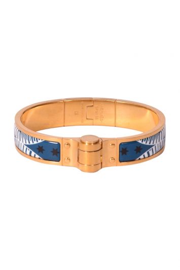 Hermes Enamel Blue H Clic Clac Bracelet