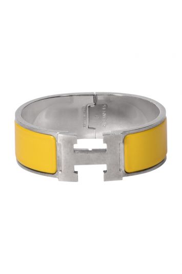 Hermes Enamel Yellow H Clic Clac Bracelet