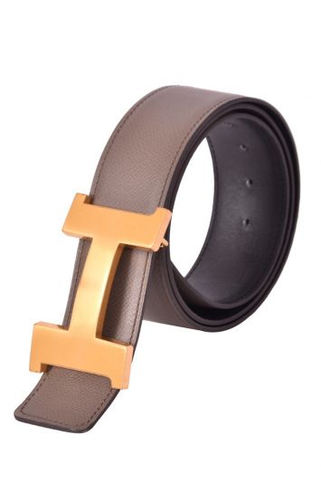 Hermes H Golden Buckle Reversible Belt