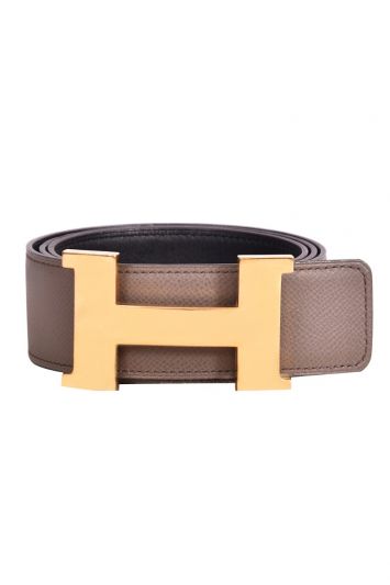 Hermes H Golden Buckle Reversible Belt