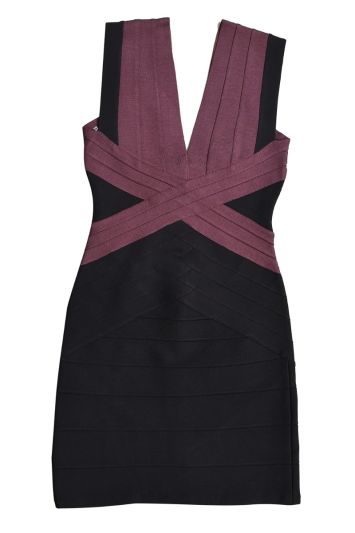 Herve Leger Black Bandage Knit Dress