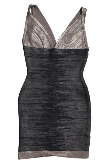 Herve Leger Metallic Bandage Dress