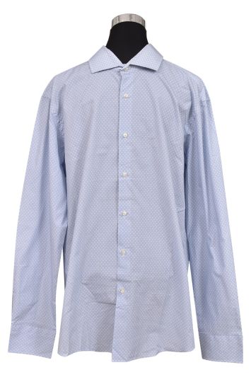 Hugo Boss Blue Diagonal Patterned Shirt