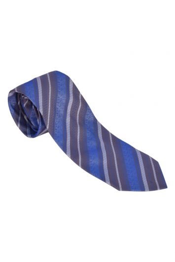 Hugo Boss Blue/Grey Striped Tie