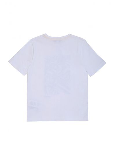 HUGO BOSS WHITE ABSTRACT PRINT LOGO T SHIRT