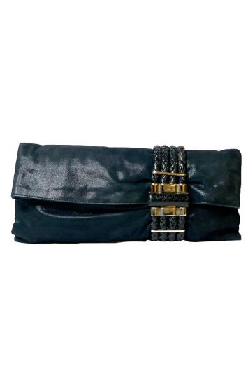 JIMMY CHOO BLACK CHANDRA CLUTCH