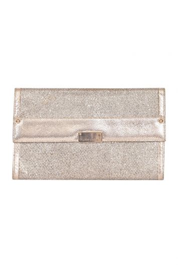 Jimmy Choo Champagne shimmer large clutch