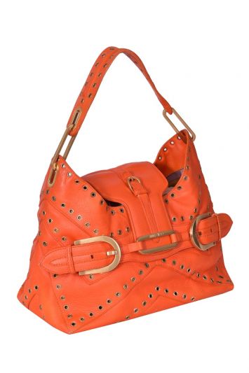 Jimmy Choo Eyelet Tulita Orange Handbag