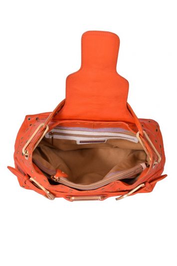 Jimmy Choo Eyelet Tulita Orange Handbag