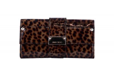 JIMMY CHOO LEOPARD PRINT UMA ORGANIZER/WALLET