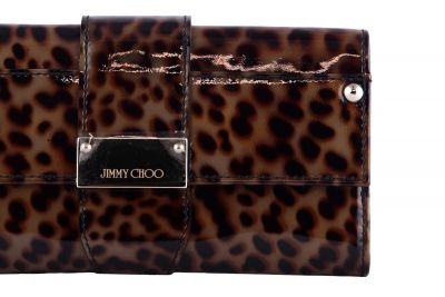 JIMMY CHOO LEOPARD PRINT UMA ORGANIZER/WALLET