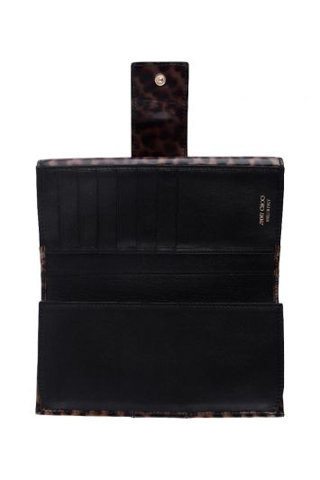 JIMMY CHOO LEOPARD PRINT UMA ORGANIZER/WALLET