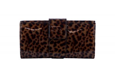 JIMMY CHOO LEOPARD PRINT UMA ORGANIZER/WALLET