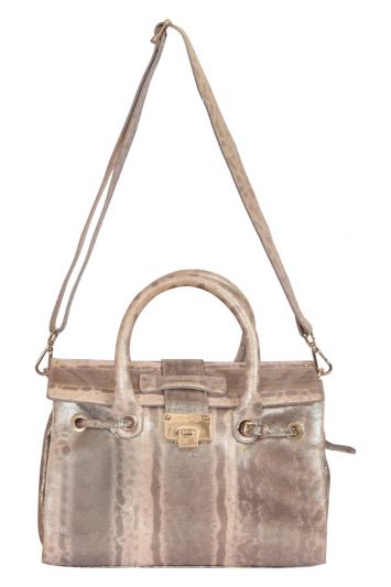 Jimmy Choo Metallic Gold Rosalie Satchel Handbag