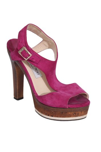 Jimmy Choo Pink Suede Wedges