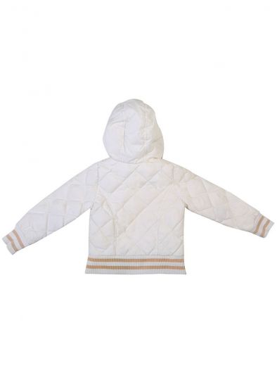JUICY COUTURE WHITE & GOLD QUILTED DOWN FEATHER HOODIE