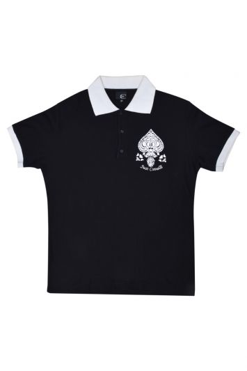 Just Cavalli Black Polo T-shirt
