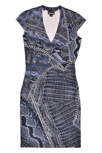 Just Cavalli navy python effect dress