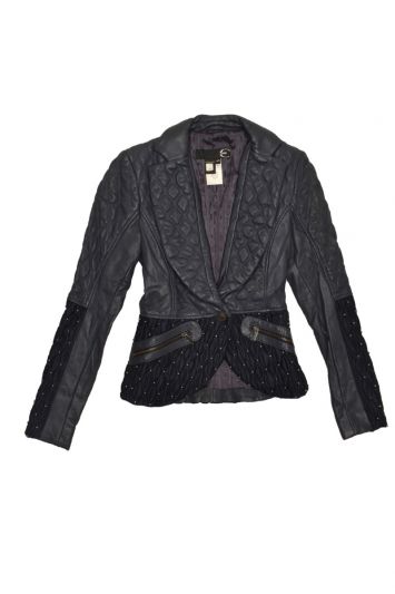 JUST CAVALLI QUILTED LEATHER JACKET