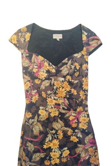 KAREN MILLEN BLACK BLACK FLORAL DRESS