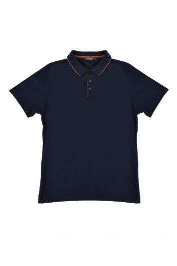 Karl Lagerfeld Blue Perforated Polo T-shirt