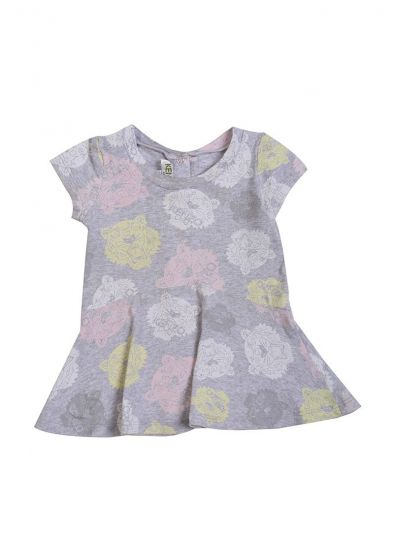 KENZO KIDS GREY TIGER PRINT PEPLUM TOP