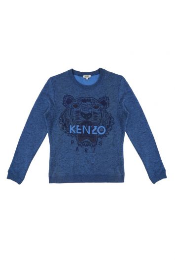 Kenzo Tiger Blue Embroidered Sweatshirt