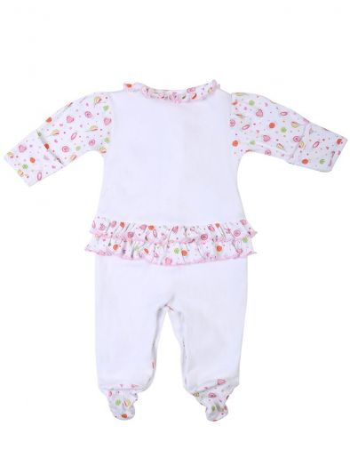 KISSY KISSY RUFFLED CANDY ROMPER WITH MITTENS & CAP