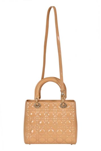 Lady Dior Cannage Medium Patent Leather Handbag