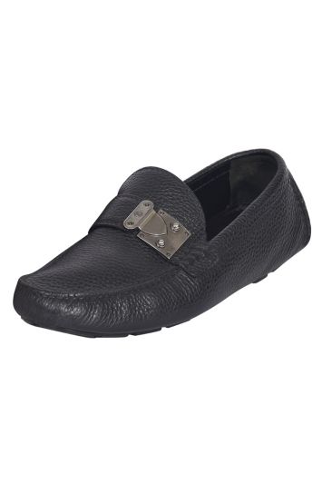Louis Vuitton Black Leather Lombok Driving Loafers