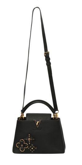 Louis Vuitton Black Taurillon Leather Mechanical Flower Capucines BB Bag