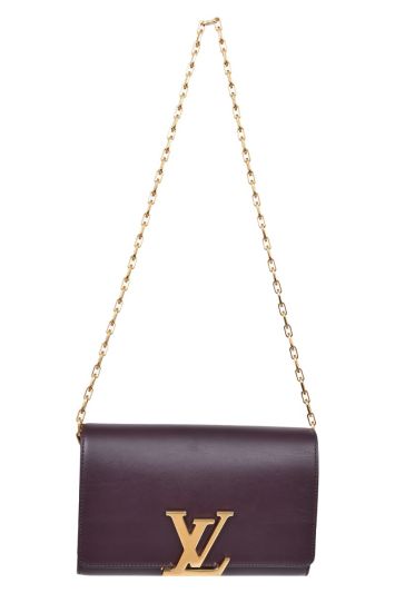 Louis Vuitton Burgundy Calfskin Leather Chain Louise Sling Bag