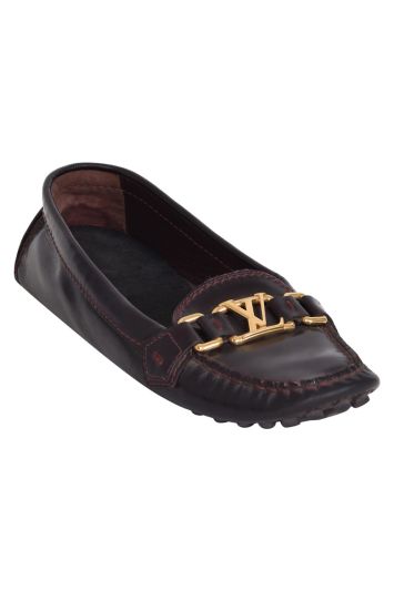 Louis Vuitton  Burgundy Patent Leather Oxford Slip On Loafers