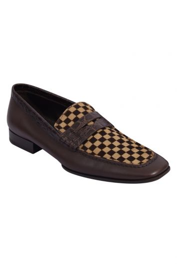 Louis Vuitton DamierSauvage Pony Hair &Leather  Loafers