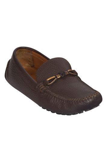 Louis Vuitton Moccasin Brown Leather Loafers