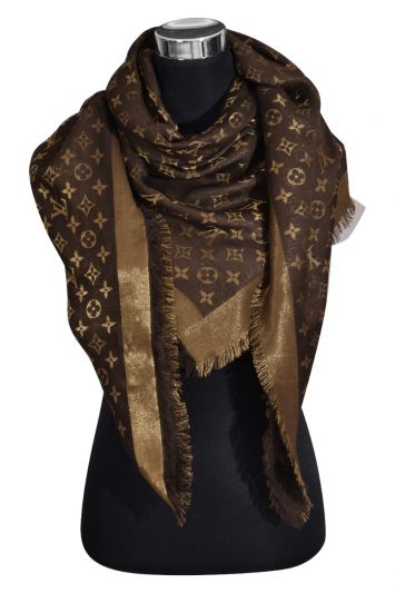 Louis Vuitton Monogram Brown Shimmer Shawl