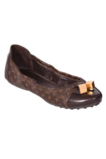 Louis Vuitton Monogram  Cap Toe Leather Ballet Flats