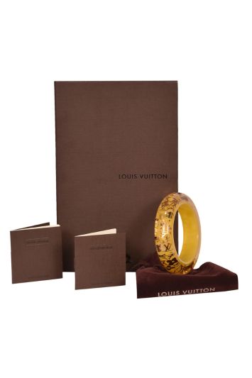 Louis Vuitton Monogram Inclusion Jonc Bracelet In Yellow Resin