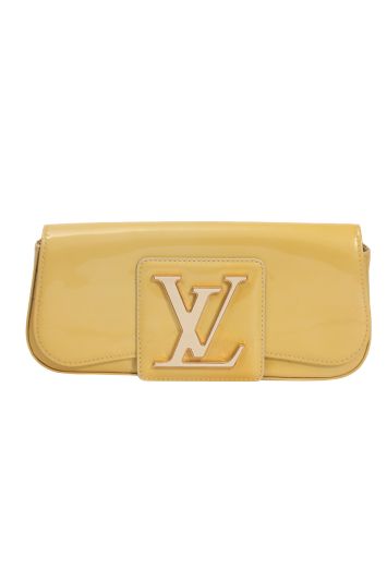 Louis Vuitton Patent Leather Yellow Sobe Clutch