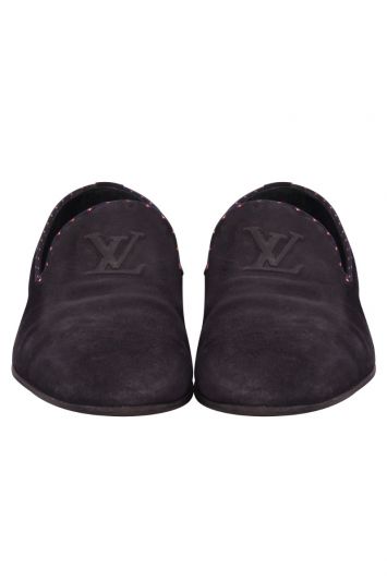 Louis Vuitton Suede Logo Loafers