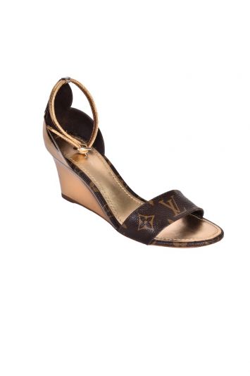 LOUIS VUITTON SUNSHINE MONOGRAM WEDGES SANDALS