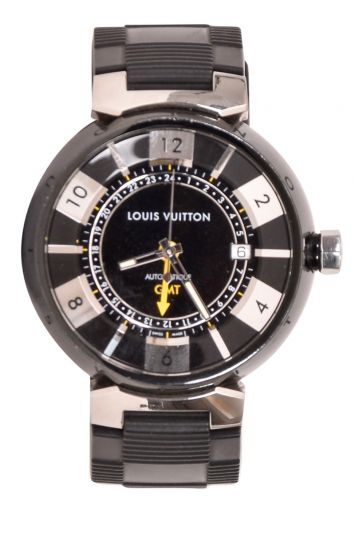 Louis Vuitton Tambour in Black GMT Watch